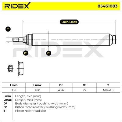 Stoßdämpfer RIDEX 854S1083 854S1083 - foto 8