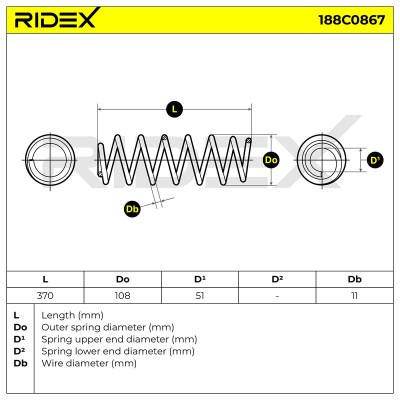 Fahrwerksfeder RIDEX 188C0867 188C0867 - foto 6