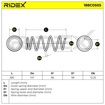 Fahrwerksfeder RIDEX 188C0505 188C0505 - foto 5