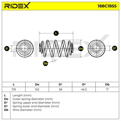 Fahrwerksfeder RIDEX 188C1855 188C1855 - foto 4