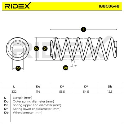 Fahrwerksfeder RIDEX 188C0648 188C0648 - foto 5