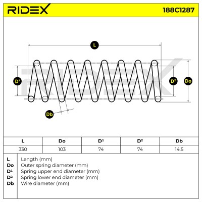 Fahrwerksfeder RIDEX 188C1287 188C1287 - foto 5