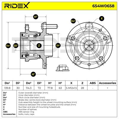 Radlager RIDEX 654W0658 654W0658 - foto 6