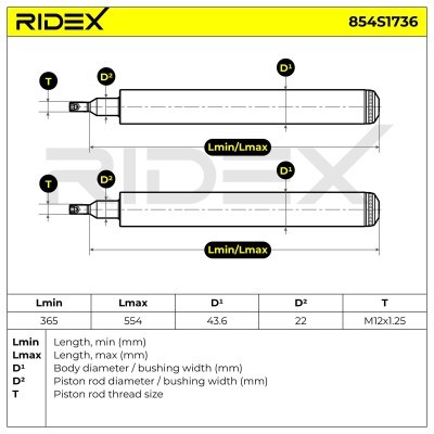 Stoßdämpfer RIDEX 854S1736 854S1736 - foto 4
