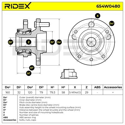 Radlager RIDEX 654W0480 654W0480 - foto 5