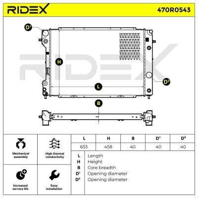 Kühler, Motorkühlung RIDEX 470R0543 470R0543 - foto 5