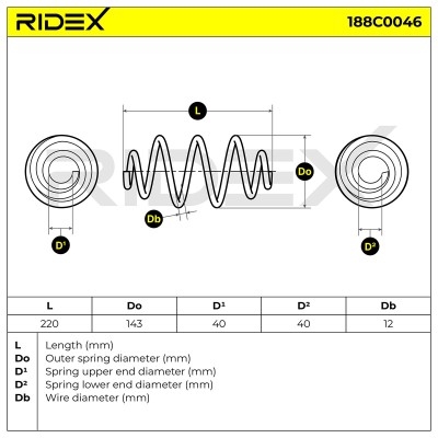 Fahrwerksfeder RIDEX 188C0046 188C0046 - foto 5