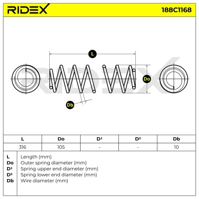 Fahrwerksfeder RIDEX 188C1168 188C1168 - foto 6