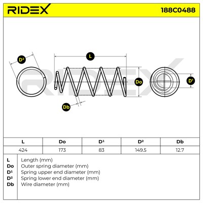 Fahrwerksfeder RIDEX 188C0488 188C0488 - foto 5