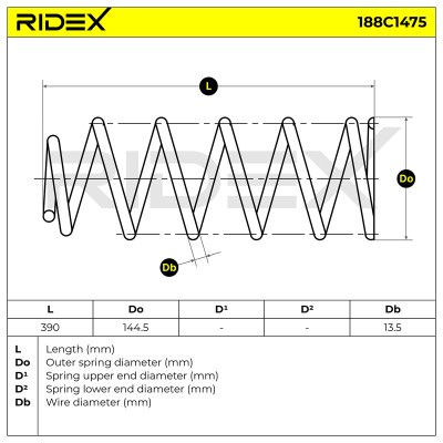 Fahrwerksfeder RIDEX 188C1475 188C1475 - foto 6