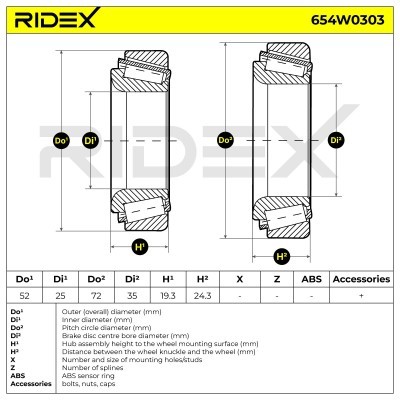 Radlager RIDEX 654W0303 654W0303 - foto 3