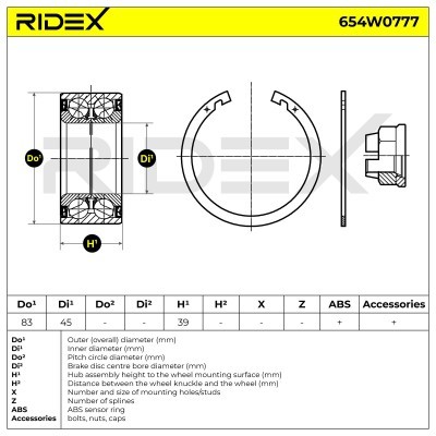 Radlager RIDEX 654W0777 654W0777 - foto 4