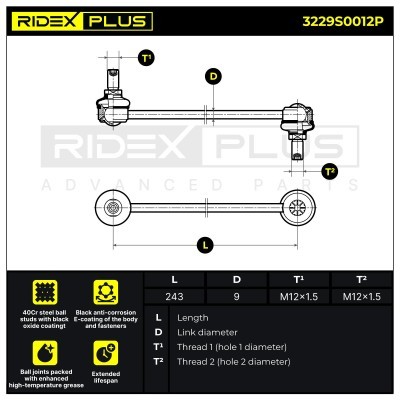 Stabilisator Stange RIDEX 3229S0012P 3229S0012P - foto 8