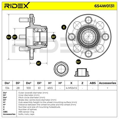 Radlager RIDEX 654W0131 654W0131 - foto 2
