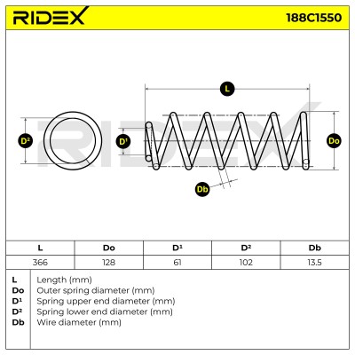 Fahrwerksfeder RIDEX 188C1550 188C1550 - foto 4