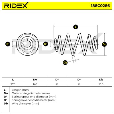 Fahrwerksfeder RIDEX 188C0286 188C0286 - foto 5
