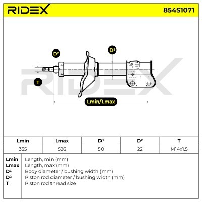Stoßdämpfer RIDEX 854S1071 854S1071 - foto 7