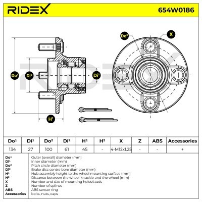 Radlager RIDEX 654W0186 654W0186 - foto 6
