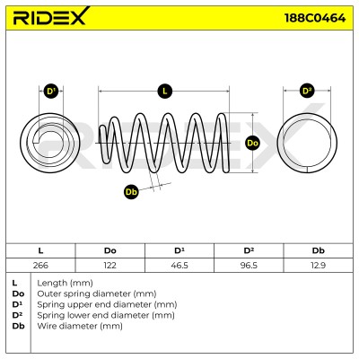 Fahrwerksfeder RIDEX 188C0464 188C0464 - foto 5