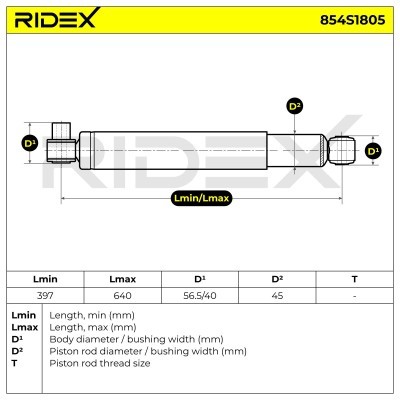 Stoßdämpfer RIDEX 854S1805 854S1805 - foto 8