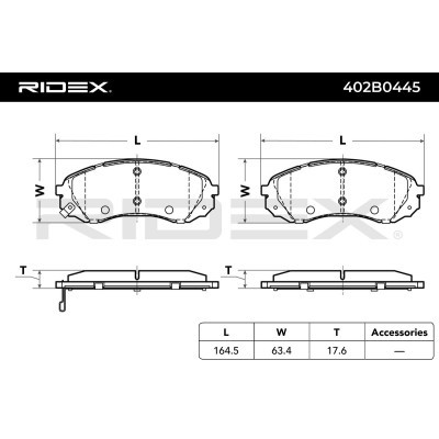 Bremsbeläge Satz RIDEX 402B0445 402B0445 - foto 3