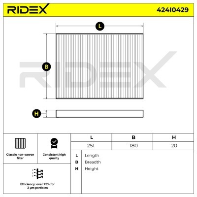 Filter, Innenraumluft RIDEX 424I0429 424I0429 - foto 6