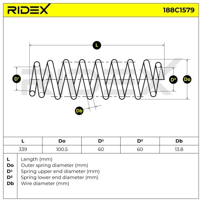 Fahrwerksfeder RIDEX 188C1579 188C1579 - foto 4