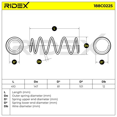 Fahrwerksfeder RIDEX 188C0225 188C0225 - foto 6