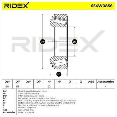 Radlager RIDEX 654W0856 654W0856 - foto 5