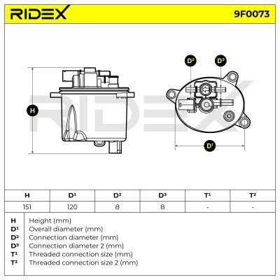 Kraftstofffilter RIDEX 9F0073 9F0073 - foto 4