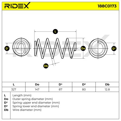 Fahrwerksfeder RIDEX 188C0173 188C0173 - foto 4