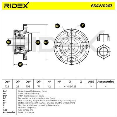 Radlager RIDEX 654W0263 654W0263 - foto 2