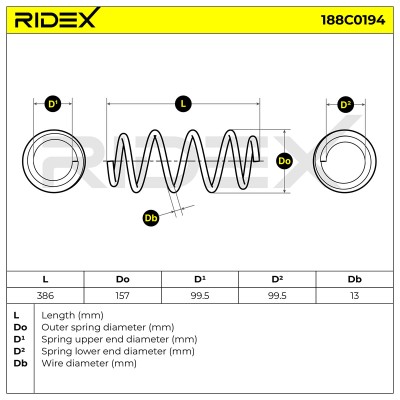 Fahrwerksfeder RIDEX 188C0194 188C0194 - foto 5
