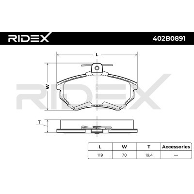 Bremsbeläge Satz RIDEX 402B0891 402B0891 - foto 3