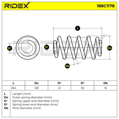 Fahrwerksfeder RIDEX 188C1178 188C1178 - foto 5