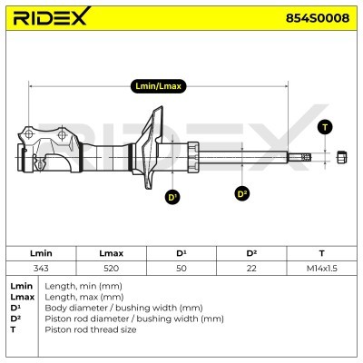 Stoßdämpfer RIDEX 854S0008 854S0008 - foto 5
