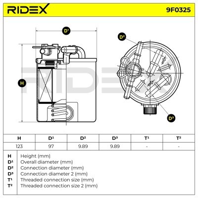 Kraftstofffilter RIDEX 9F0325 9F0325 - foto 6