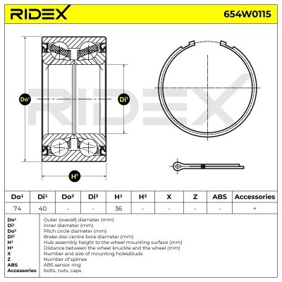 Radlager RIDEX 654W0115 654W0115 - foto 3