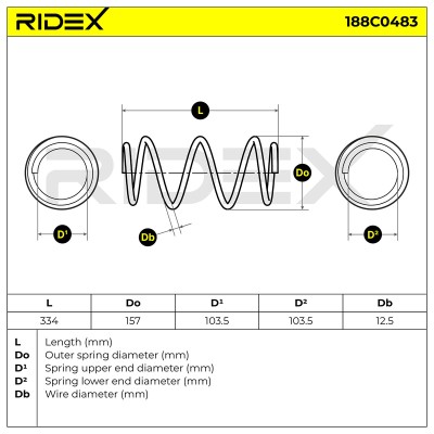 Fahrwerksfeder RIDEX 188C0483 188C0483 - foto 4