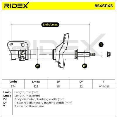 Stoßdämpfer RIDEX 854S1145 854S1145 - foto 11