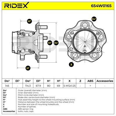Radlager RIDEX 654W0165 654W0165 - foto 5