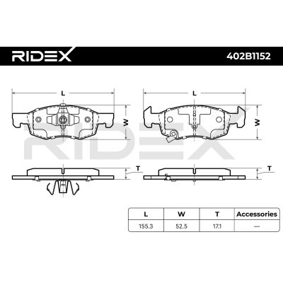 Bremsbeläge Satz RIDEX 402B1152 402B1152 - foto 5