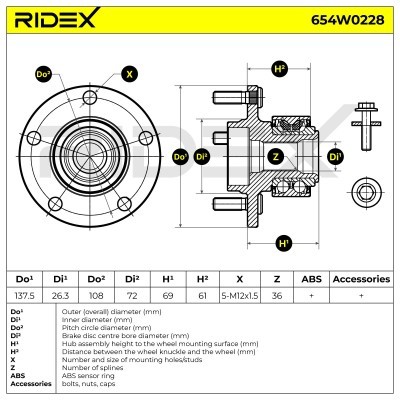 Radlager RIDEX 654W0228 654W0228 - foto 3