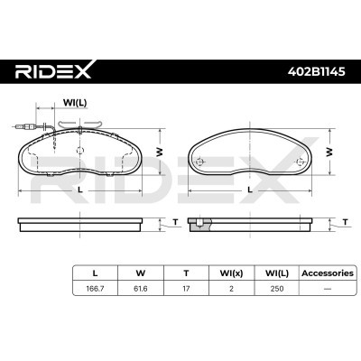 Bremsbeläge Satz RIDEX 402B1145 402B1145 - foto 6