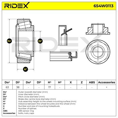 Radlager RIDEX 654W0113 654W0113 - foto 2