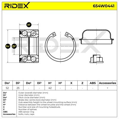 Radlager RIDEX 654W0441 654W0441 - foto 7