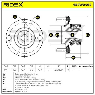 Radlager RIDEX 654W0464 654W0464 - foto 5