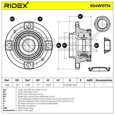 Radlager RIDEX 654W0174 654W0174 - foto 6