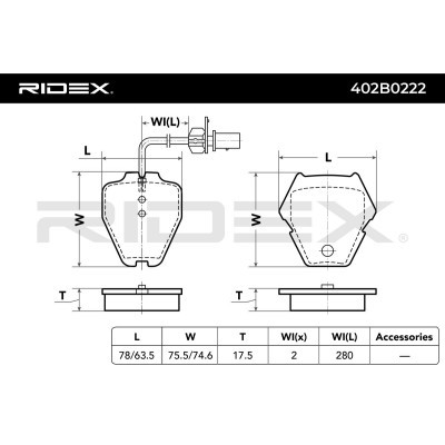 Bremsbeläge Satz RIDEX 402B0222 402B0222 - foto 7