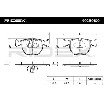 Bremsbeläge Satz RIDEX 402B0100 402B0100 - foto 3